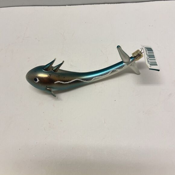 Midwest Of Cannon Falls Vintage Blue Serpent Ornament Hand Blown Glass Czech Rep - Picture 3 of 7